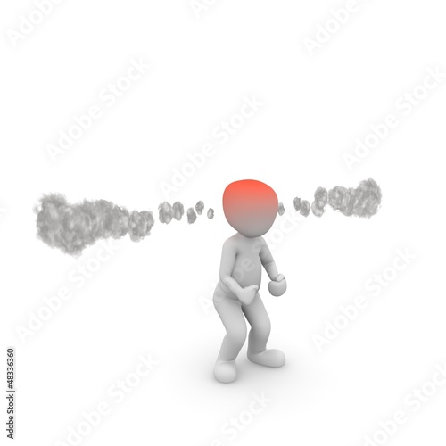 Illustration: wütend Dampf roter Kopf wütend Dampf roter Kopf