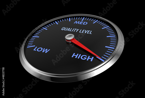 Illustration: speedometer - quality level speedometer - quality level