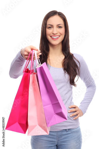 Photo: Attractive woman with shopping bags Attractive woman with shopping bags