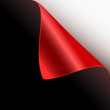 black paper corner with red page curl