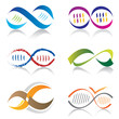 Ensemble d'Icones Symbole Infini / Icones Molécule ADN