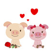 illustration of a pair of pig