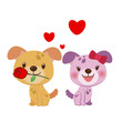 illustration of a pair of dog