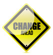 change ahead road sign