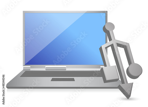 Photo: usb and a laptop usb and a laptop
