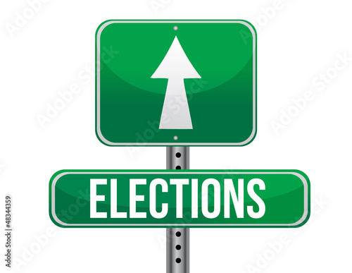 Illustration: elections road sign elections road sign