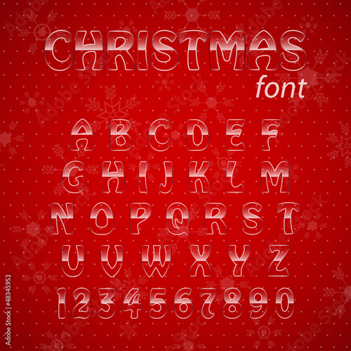Vector: Christmas glass alphabet. Christmas glass alphabet.