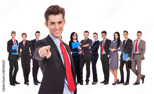 Photo: leader pointing his finger and choosing you to the team leader pointing his finger and choosing you to the team