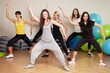 Group training in a fitness center