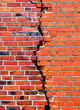 Background brick wall with crack