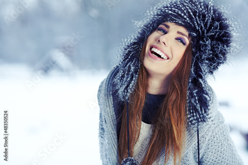 Photo: woman in winter park woman in winter park