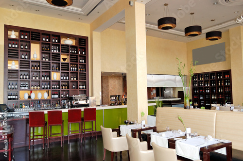 Photo: The restaurant interior of luxury hotel, Ras Al Khaimah, UAE The restaurant interior of luxury hotel, Ras Al Khaimah, UAE