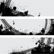 Three tire track banners