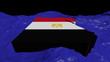 Egypt map flag in abstract ocean animation