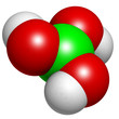 Boric acid molecule (H3BO3), chemical structure.