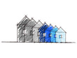 Vector: Sketch of house environmental impact rating. Eps10 Sketch of house environmental impact rating. Eps10