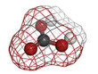 Carbonic acid (H2CO3) molecule, chemical structure.