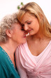 Happy elderly woman with granddaughter