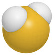 Hydrogen sulfide (H2S) molecule, chemical structure. H2S is a to