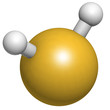 Hydrogen sulfide (H2S) molecule, chemical structure. H2S is a to