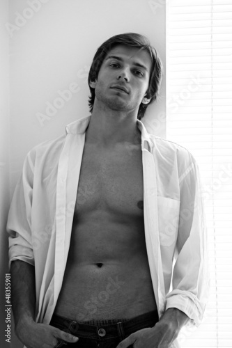 Photo: Young sexual man with naked torso Young sexual man with naked torso