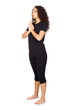 Photo: Brunette Woman Doing Yoga Exercises Brunette Woman Doing Yoga Exercises