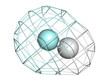 Hydrogen fluoride (HF) molecule, chemical structure.