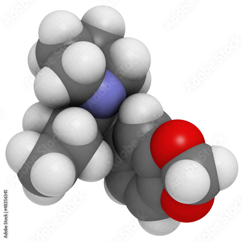 Illustration: methylenedioxypyrovalerone (MDPV, Bath salts) molecule, chemical methylenedioxypyrovalerone (MDPV, Bath salts) molecule, chemical