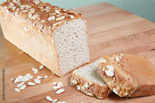 Photo: Fresh baked loaf of gluten free almond bread Fresh baked loaf of gluten free almond bread