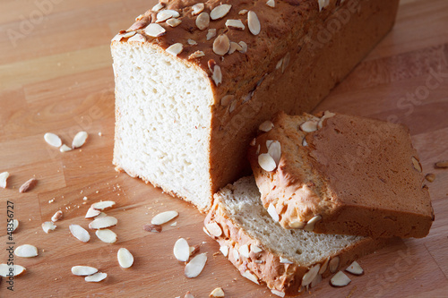 Photo: Fresh baked loaf of gluten free almond bread Fresh baked loaf of gluten free almond bread