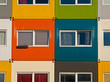 colorful cargo containers used as home by students