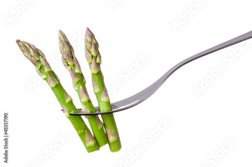 Photo: asparagus on fork asparagus on fork