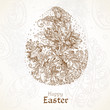 Vector: Happy Easter vintage background with egg from flowers Happy Easter vintage background with egg from flowers