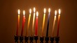 Brightly Lit Hanukkah Candles