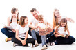 Happy family of parents and young children