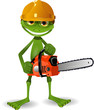 Frog with a chainsaw
