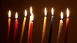 Brightly Lit Hanukkah Candles