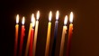 Brightly Lit Hanukkah Candles