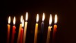 Brightly Lit Hanukkah Candles