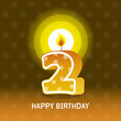 birthday card, second birthday with candle