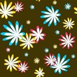 Seamless background with bright flowers