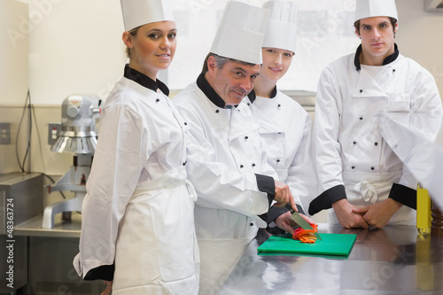 Photo: Trainee Chef's learning to cut vegetables Trainee Chef's learning to cut vegetables