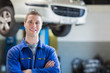Confident young mechanic
