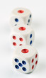 ordered set of dice game, isolated on white background