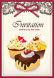 Vintage card with cupcake & cake