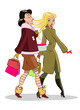 Vector: Walking women Walking women