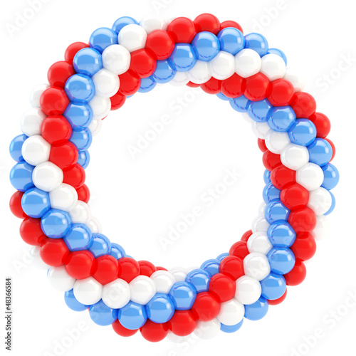 Illustration: Round empty frame made of spheres isolated Round empty frame made of spheres isolated