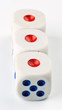 ordered set of dice game, isolated on white background