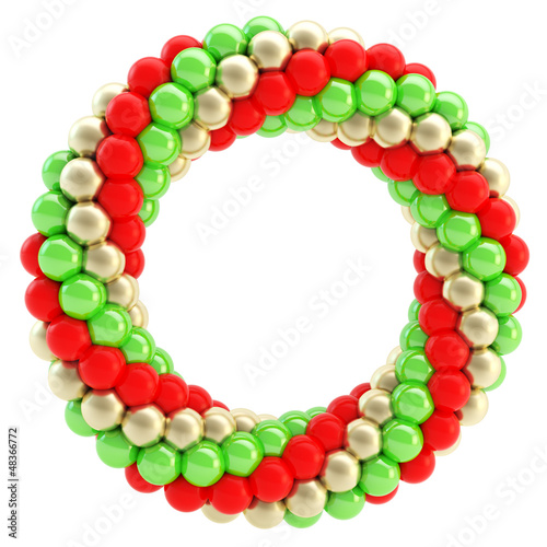 Illustration: Round empty frame made of spheres isolated Round empty frame made of spheres isolated
