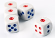 ordered set of dice game, isolated on white background